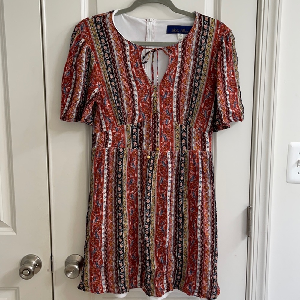 Burnt Orange Flutter Sleeve Dress